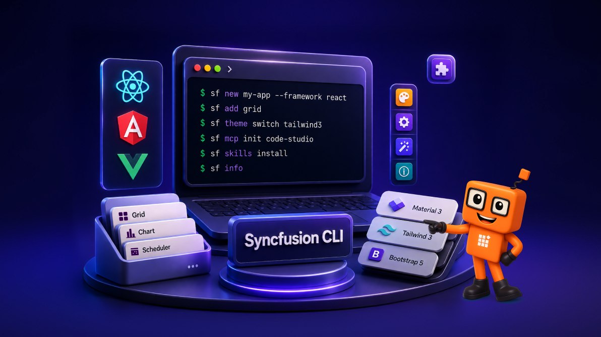 Build React, Angular, and Vue Applications Faster with Syncfusion CLI